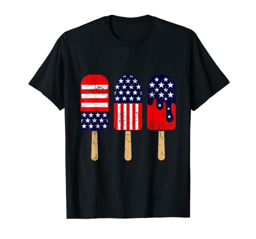4th Of July Popsicle Red White Blue American Flag Patriotic T-Shirt