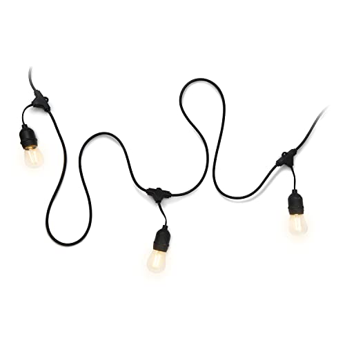 4lite Festoon Outdoor String Lighting (Black) 10m Globe String Lights with 10x Bulb Holders with IP44 Rating, Bulbs Included - Image 2
