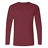 Long Sleeve T Shirt Mens Cotton Loose Fit Plain Crew Neck Tshirt Breathable Cool Workout Running Basic Pullover Tee Clothes, Red, 5XL #2