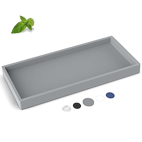 EG-SIPRO Bathroom Counter Tray, Silicone, Rectangular, Gray, Thick, Shatterproof, Soap Dispenser Tray, 10.6'x5.1' or 7.8'x3.9' by EG-SIPRO - Used condition - US$12.44