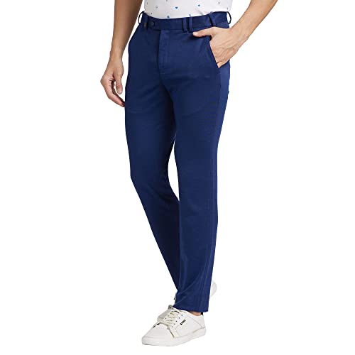Image of Park Avenue Men's Terry Rayon Blend Solid Pattern Active Fit Flat Front Formal Trouser