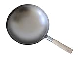 ChattenGlut Wok mit Holzgriff, 38 cm (15 Inch) Durchmesser, Runder Boden, für Gasbrenner