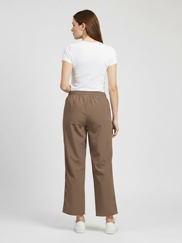 Image of ADDYVERO Women Cargo Brown Lose Fitting with Side Pockets Detailing High Waisted Casual Pant (Brown, 28)