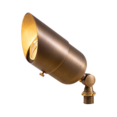 Lumen Logic 12V Brass Outdoor Spotlight (Bronze) With 5W 2700K Led Mr16 Bulb & Ground Stake #TOP3