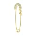 Bling Jewelry 925 Silver Gold Plated Clear CZ Pave Safety Pin Brooch