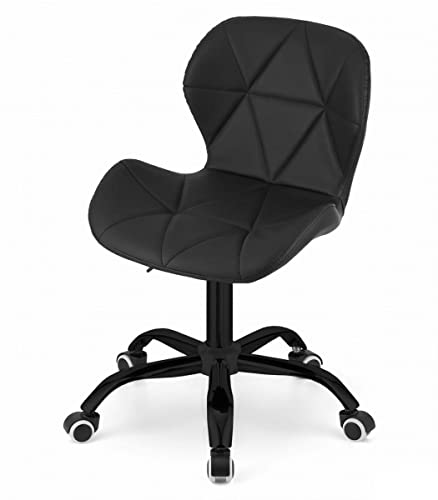 Image of Amazon Brand - Umi Height-Adjustable Faux Leather Office Study Desk Chair for Salon, Spa, in Black Color