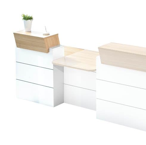 Banque d'accueil haute droite L 80 x H 110 cm - Sunday - chêne clair