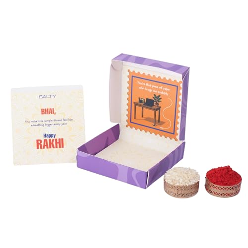 Image of Salty Rakhi for Brother & Bhaiya Bhabhi | Wrist Band Gift Pack for Sister, Bro, Bhaiya and Bhabhi | Bracelet for Men, Women | Fancy Jewellery Combo Gifts | Gift for Rakshabandhan | Traditional Rakhi Gift
