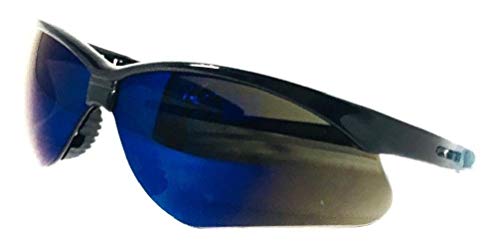 Óculos Proteção Nemesis Preto AZUL ESPELHADO Esportivo AIRSOFT Teste Balístico Paintball Resistente