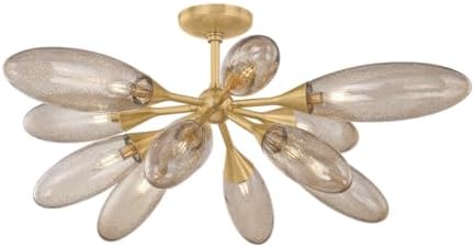 Corbett-Standard 497-12-VB Cordoba - 12 Light Semi Flush - 14.5 Inches Tall and 39.5 Inches Wide - Vintage Brass