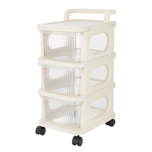 SUNNYNEST SUNNYNEST 3 Tier Plastic Storage Drawer Organizer on Wheels