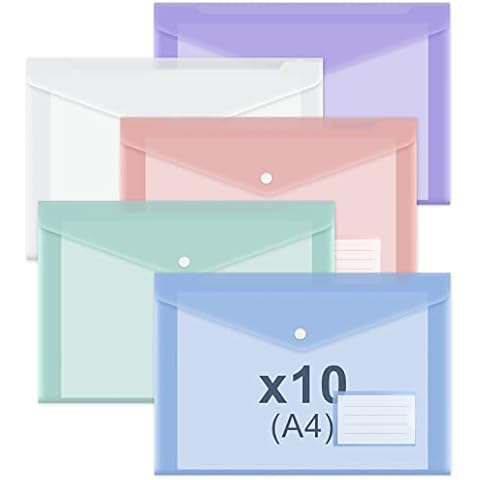 NEBURORA 10 Pack Clear Plastic Envelopes Cover