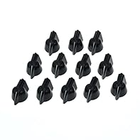 KAISH quality universal mini raised chicken head knobs with 1/4" inner diameter brass insert to fit most potentiometers in the market The set screws in the knobs are long enough to clamp down on smaller shaft pots. They fit 18 coarse splines or 24 fi...