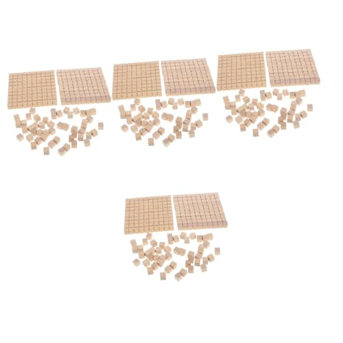 Cubes mathématiques bois Uonlytech 4 ensembles de blocs décimaux pour école