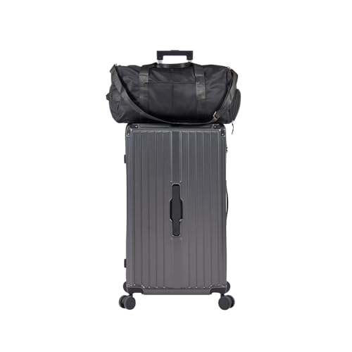 Luggage Set 4 pcs (20"/24"/29"/Travel Bag), PC+ABS Durable Lightweight Luggage with Collapsible Cup Holder, 360° Silent Spinner Wheels, TSA Lock, Gray3