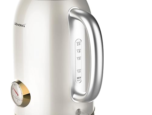 Image of Russell Hobbs TrueTemp 1.8L 1500W Retro Electric Kettle | Fast Boil, Stainless Steel, Analog Temp Display Dial, Wide Mouth | Cool-Touch Handle, Auto Shut-Off, Boil Dry Protection | RJK1800