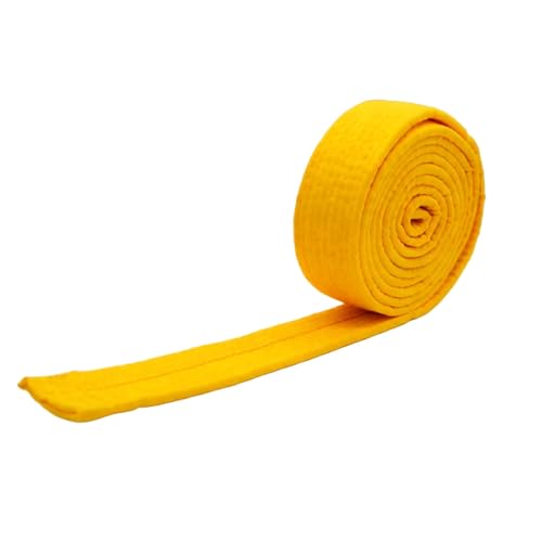 Deskium 4 Pcs Martial Arts Belts, Yellow Taekwondo Belt, 78.7 In, 2 Meters Cotton Belt, 1.6 In, 4 Cm Karate Beginner