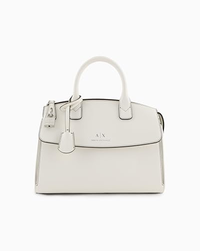 Armani Exchange Jane Sac de courses en toile pour femme Taille M Blanc neige Fantaisie, Snow White Fantasy, Taille unique