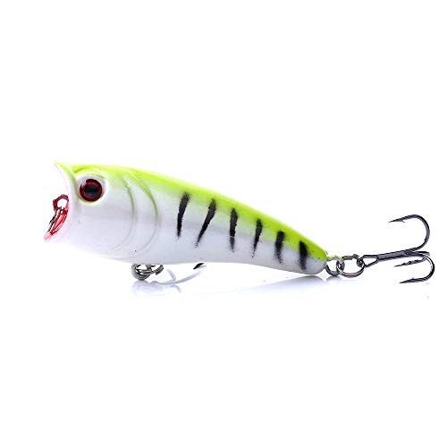 10 Isca Artificial Popper Superfície Tucunaré Dourado Black Bass Traíra 6 cm 7 gramas Pesca Esportiv