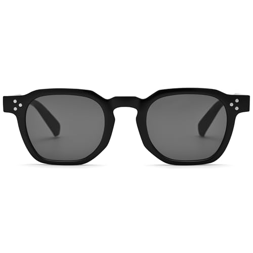 Image of Square Sunglasses for Men Women - Retro Chunky Rectangle Frame Sun Glasses Classic Vintage Shades