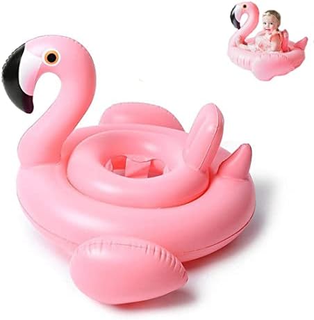Baby Swim Ring Ride-On Float Swimming Pool Toys Pink Flamingo Inflatable Swimming Ring for Baby Perfect for Baby Toddler Infant Kids