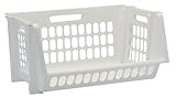 United Solutions SB0006 Medium Perforated Rough and Rugged Stacking Storage Bin in White-Plastic White Bin is Stackable and Designed to Organize-Ideal Garage Storage Solution
