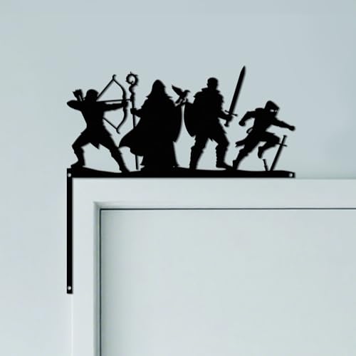 CUTHOLLOW Fantasy Adventure Wizard Universe Door Topper Sign Wall Art Decor, 25x25cm Metal Unique Hanging Above Door Frame Corner Accent for Home Living Room Hallway Bedroom Bathroom Entryway