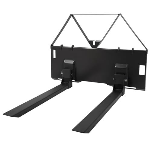 GarveeTech 46”Heavy Duty Pallet Forks for Tractor Loader, 2600 LB Skid Steer Quick Attach Forks with Hitch Ball, Universal Pallet Fork Attachment fo