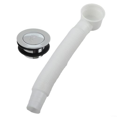 Oniissy Badewannenablauf aus Legierung, Messing, mit Aufsatz und Schlauch für Badezimmer-Bodenablauf