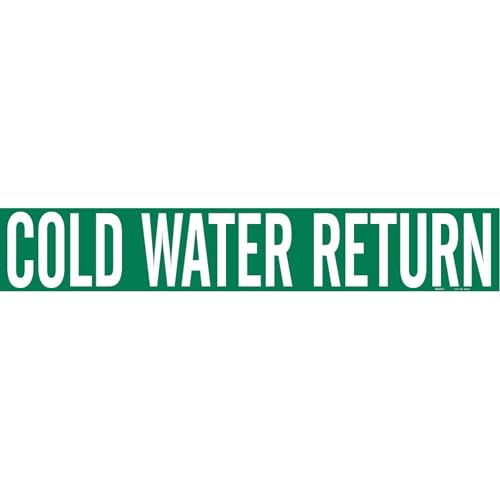 Retour d'eau froide Brady 80551 signalisation durable blanc et vert pour conduits