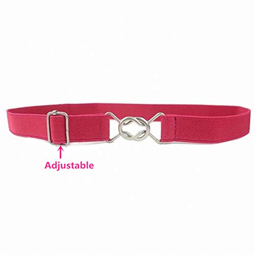 Kids Toddlers Belts Elastic Stretch Adjustable Belt For Small Boys Girls School Uniforms With Easy Buckle , Hot-Pink ,Older 3T/ Belt Length : 13"-27" #TOP1