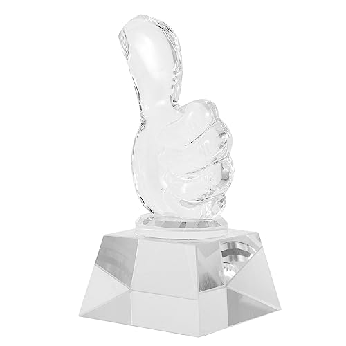 INOOMP Polegares Para Cima Troféu Troféu De Competição De Cristal Troféu De Atividade Prêmio De Desk