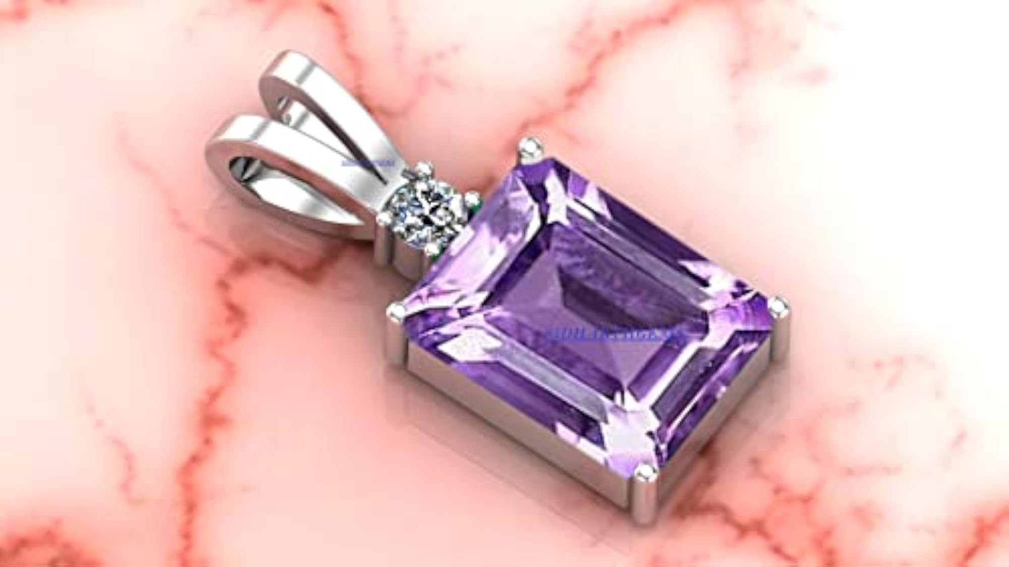Amethyst Stone Adjustable Pendant Locket, 7.00 Ratti, Certified Gift