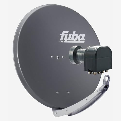 Fuba Sat Anlage 8 Teilnehmer | Satellitenschüssel Komplettset - DAA 850 A Sat-Schüssel 85cm Alu anthrazit + Fuba DEK 818 Octo LNB 8 Teilnehmer (DVB-S2, HDTV, UHD 4K/8K, 3D) mit LTE-Störfilter
