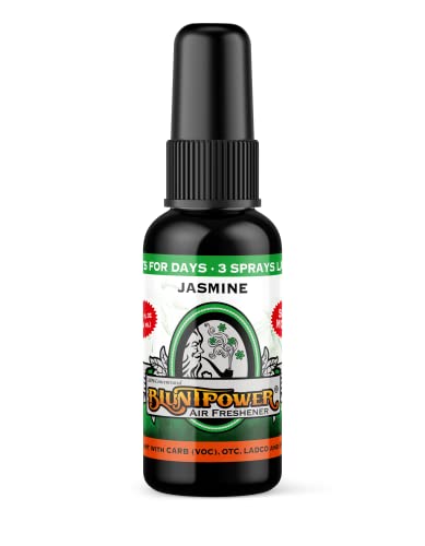 Bluntpower Oil Based Concentrated Air Freshener And Oil For Diffuser - Air Freshener Spray For Room, Car, Bathroom - Concentrated Room Deodorizer & Odor Eliminator Spray - Jasmine 1.5Oz. (3 Pk) #TOP1