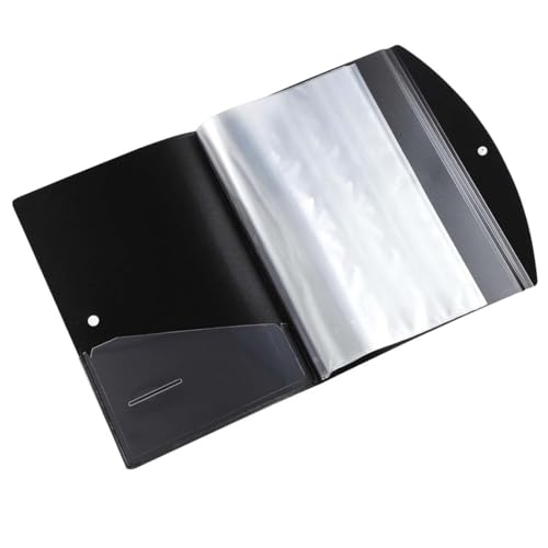 Image of Worldone Multi-Utility Document Folder | 20 Top-Loading Sleeves, Snap Button Closure, Durable 0.75mm Virgin PP Sheet | Ideal for Office, School & College Organization | A4, Black, Pack of 2