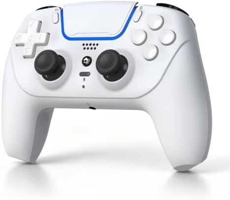 MOOGOLE Wireless Controller Compatible with PS5, PC, MAC & Mobile - White