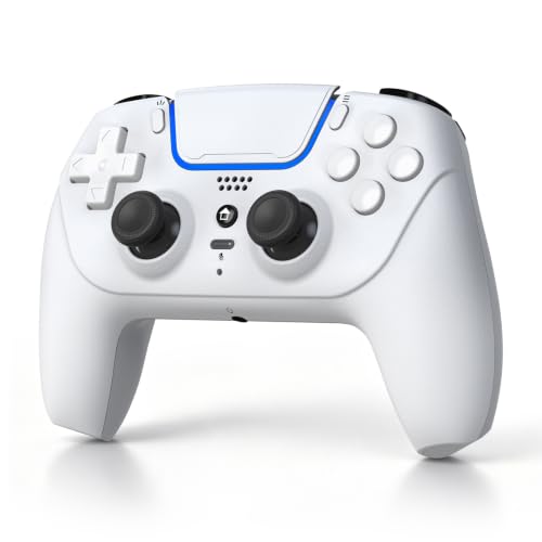 Image of MOOGOLE Wireless Controller Compatible with PS5, PC, MAC & Mobile - White