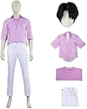 Hallojojo Jinu Disfraz Hombre Cosplay KPOP Demon Boyband Saja Boys Jinu Idol Uniforme Set Camisa Chaleco Pantalones y Peluca para Fancy Dress Up Halloween Carnaval Fiesta Mascarada Traje