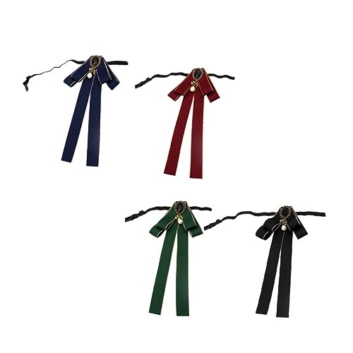 Veemoon 4pcs Fashion Collar Tie Bow Necktie for Suits Elastic Bow Tie School Bow Tie Classic Design Easy to