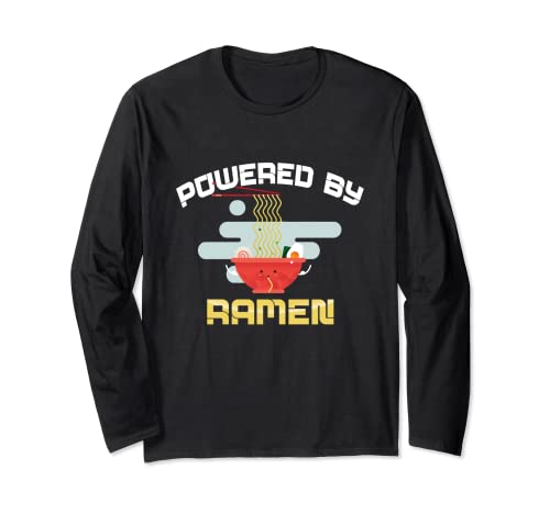 Powered By Ramen - Comida japonesa Anime Fideos Amante Regalo Manga Larga