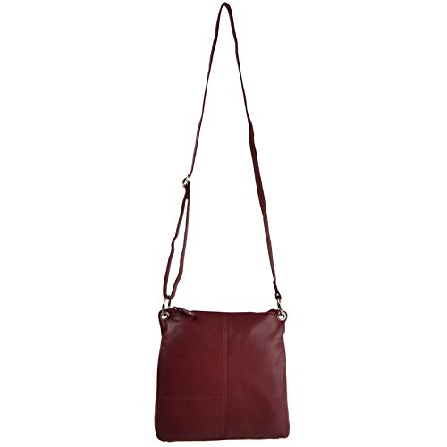 Sac à main classique pour femme en cuir souple rouge foncé : grand choix sacs à bandoulière M