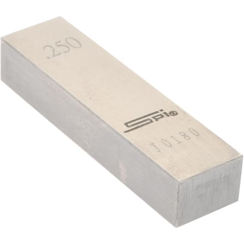 SPI Steel Gage Block, Rectangle, 0.25 Inch, Grade AS-1, NIST Certified