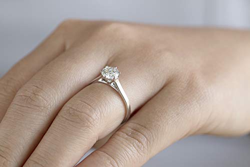 INDRI 10k Solid Gold 6 Prong Round Moissanite Solitaire Engagement Ring for Women 1ct DEW G-H Color VVS1 Quality4
