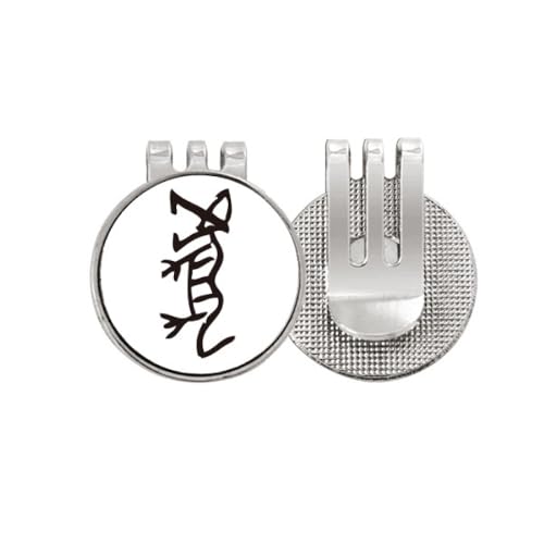 Marqueur de balle de golf avec clip magnétique et émail motif tigre chinois
