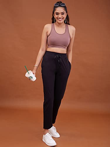 Image of NYKD Women's Everyday Cotton Padded Sports Bra for Gym /Running /Workout Full Support | Removable Pads | Wirefree | Full Coverage | Stretchable - NYK059