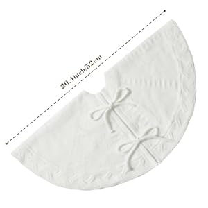Mini White Tree Skirt21 Inches Knitted Christmas Tree SkirtChristmas Tree Decorations Farmhouse Christmas Decor Xmas Holiday Home Party Decorations