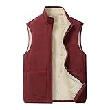 OWEIEYEU Chaleco casual para hombre, talla grande, cálido, con cremallera, para senderismo, ver imagen 3, 4XL