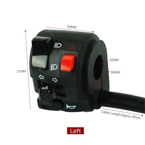 Feu antibrouillard et clignotant moto : commande de guidon complète