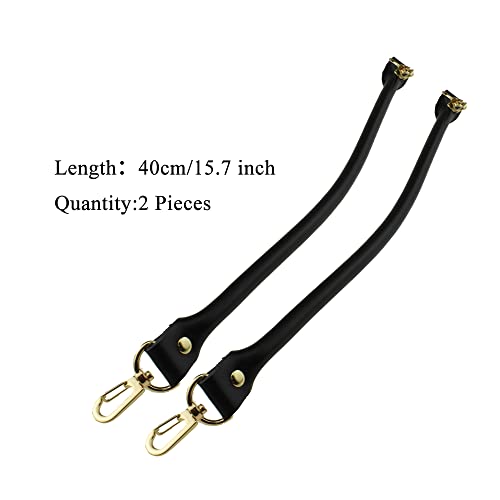 Image of Hahiyo Purse Handle Replacement Cowhide Leather Handle Strap Shoulder Handbag Tote Belt Lobster Swivel Clasp Buckle Sturdy Easy Clip on Attach Stay on Not Slip off Not Leave Mark on Body 15.7inch 2PCS